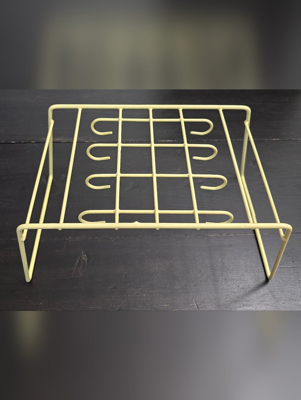Vintage Retro Yellow Rubbermaid Coated Wire Organizer Cup MUG Saucer PLATE RACK